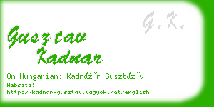 gusztav kadnar business card